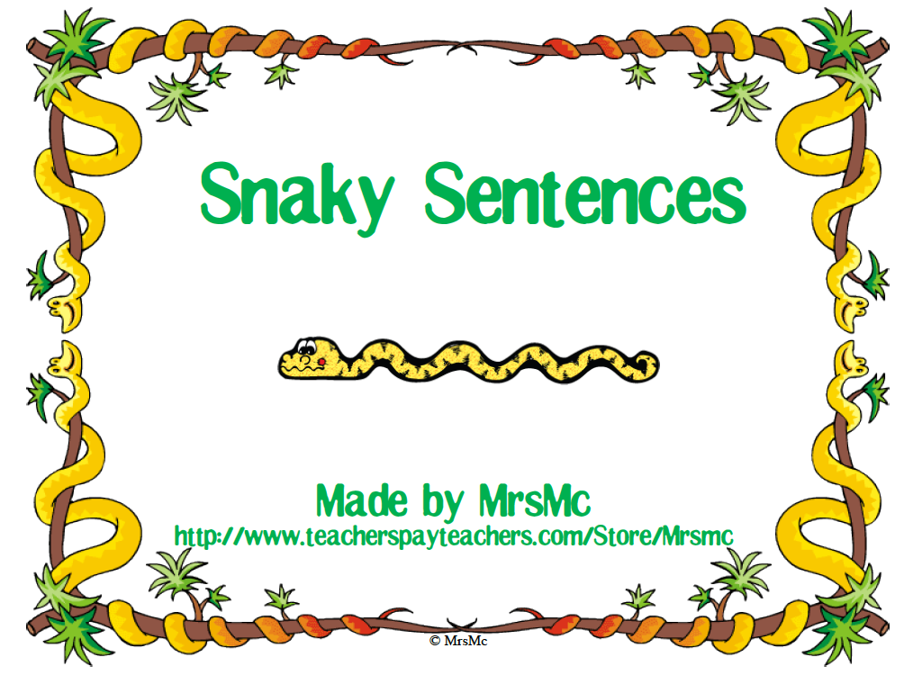The Best of Teacher Entrepreneurs FREE LANGUAGE ARTS LESSON Snaky