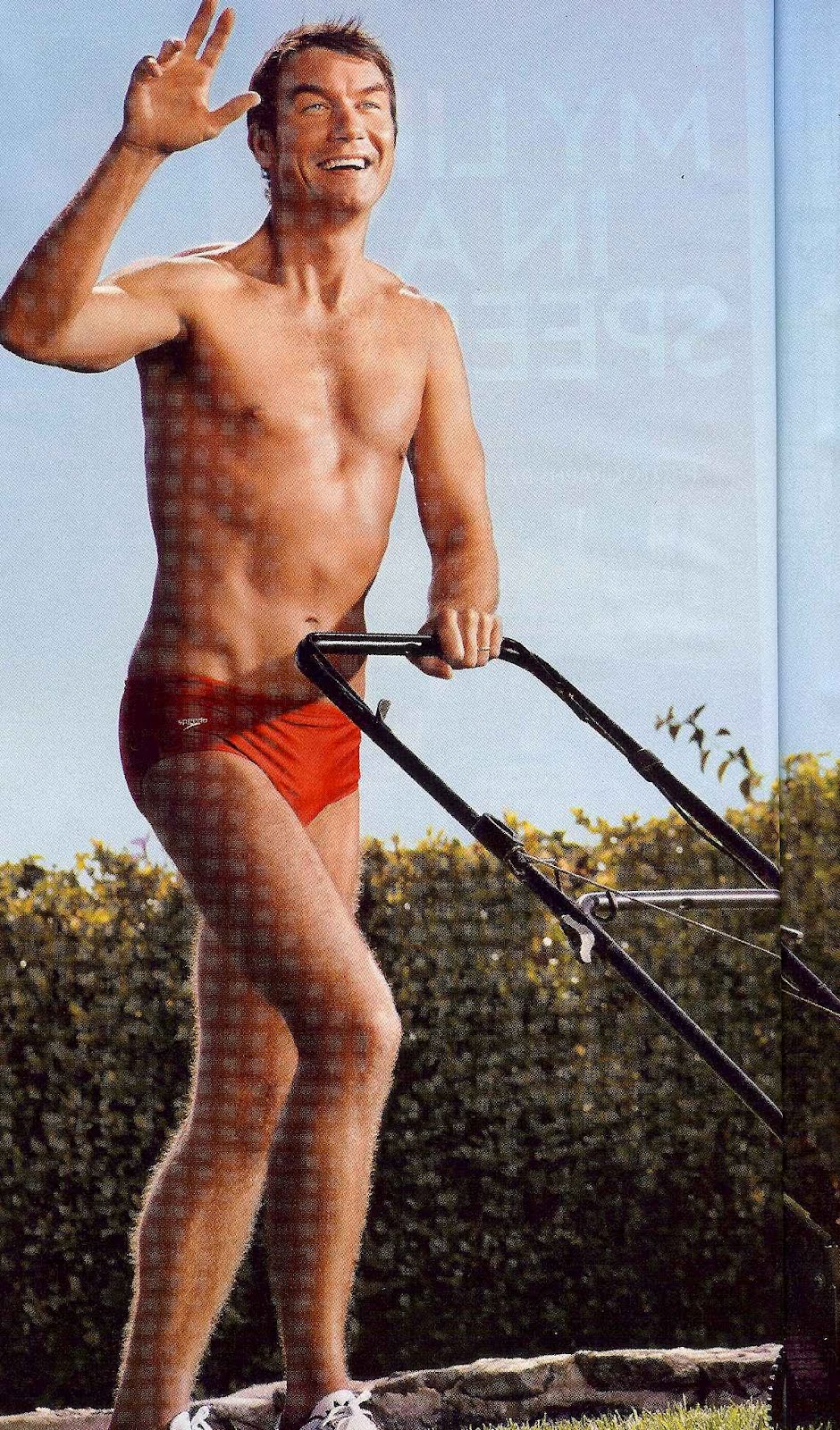 Jerry O'Connell in red speedos. meant to be funny, its sexy as hell. 