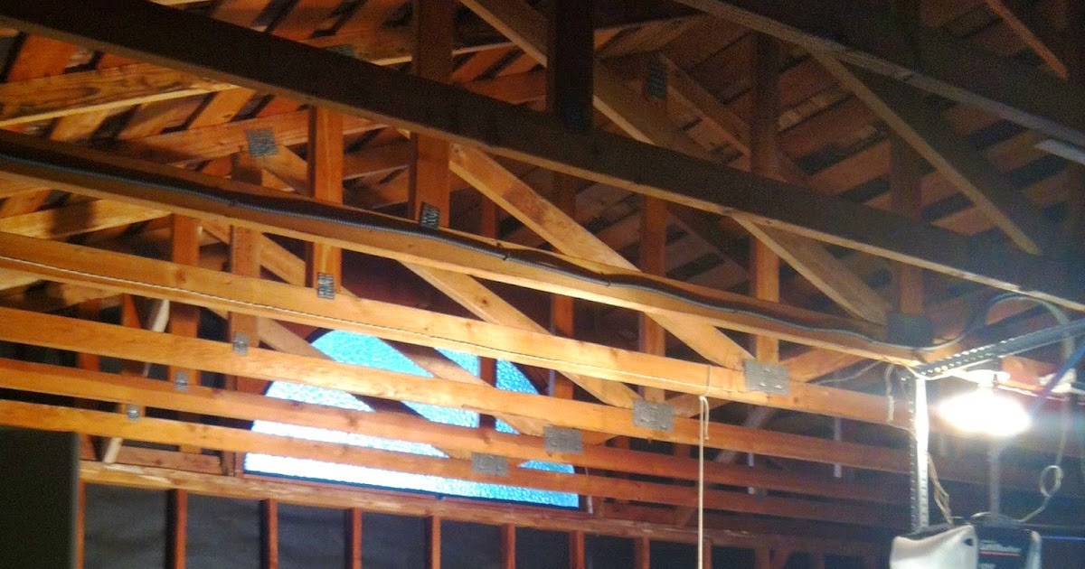 DIY Dithering Painting garage trusses and shingles Definitely the