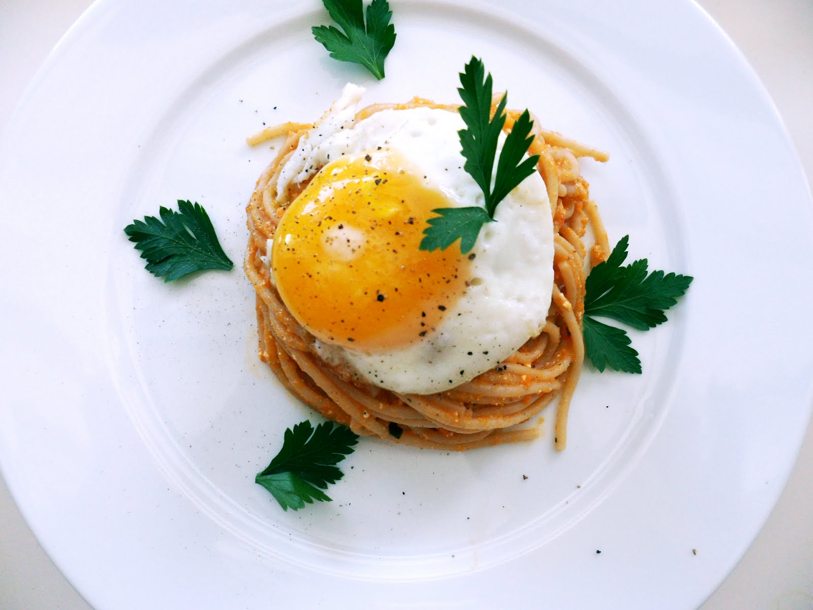 The Tomato Snob Pasta with ricotta and a fried egg