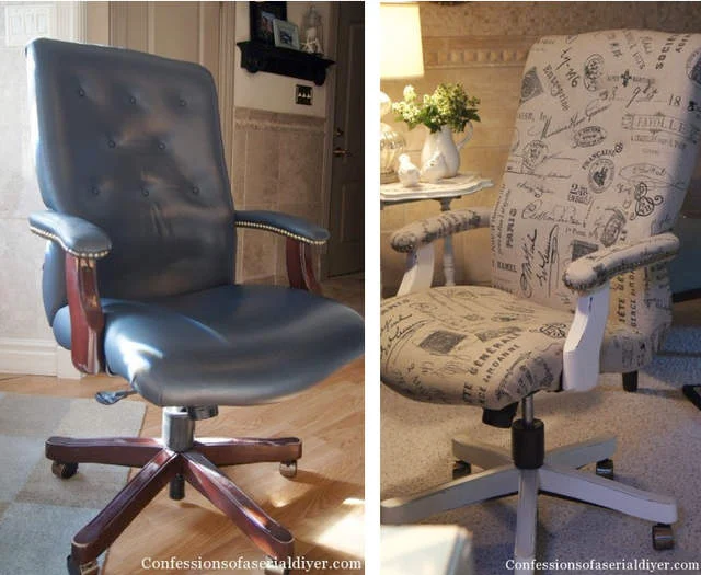 Typography styled executive office chair makeover - Confessions of a Serial Do-It-Yourselfer