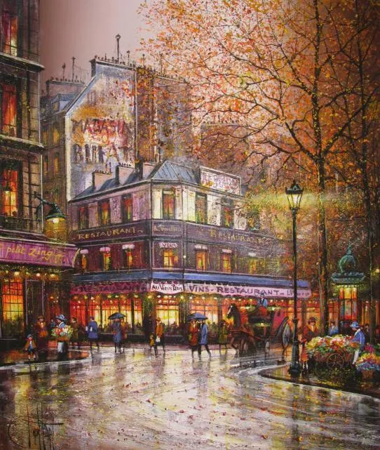 Guy Dessapt 1938 | French Impressionist painter | Paris autumn