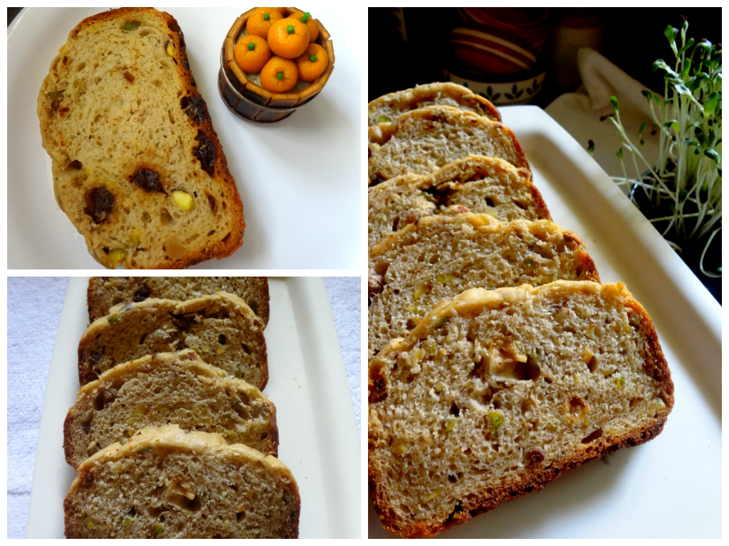 Whole wheat Fruit and nut bread