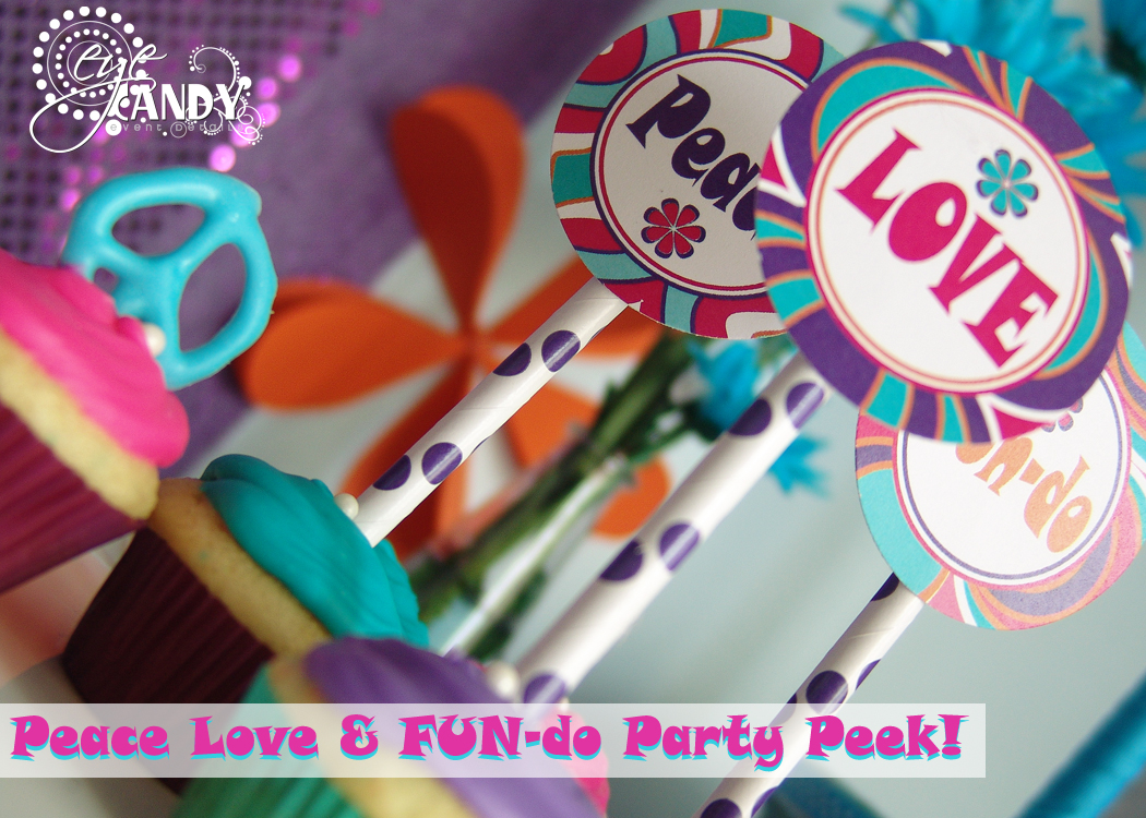 Eye Candy Creative Studio {Peace Love & FUNdo} Theme Party Peeks