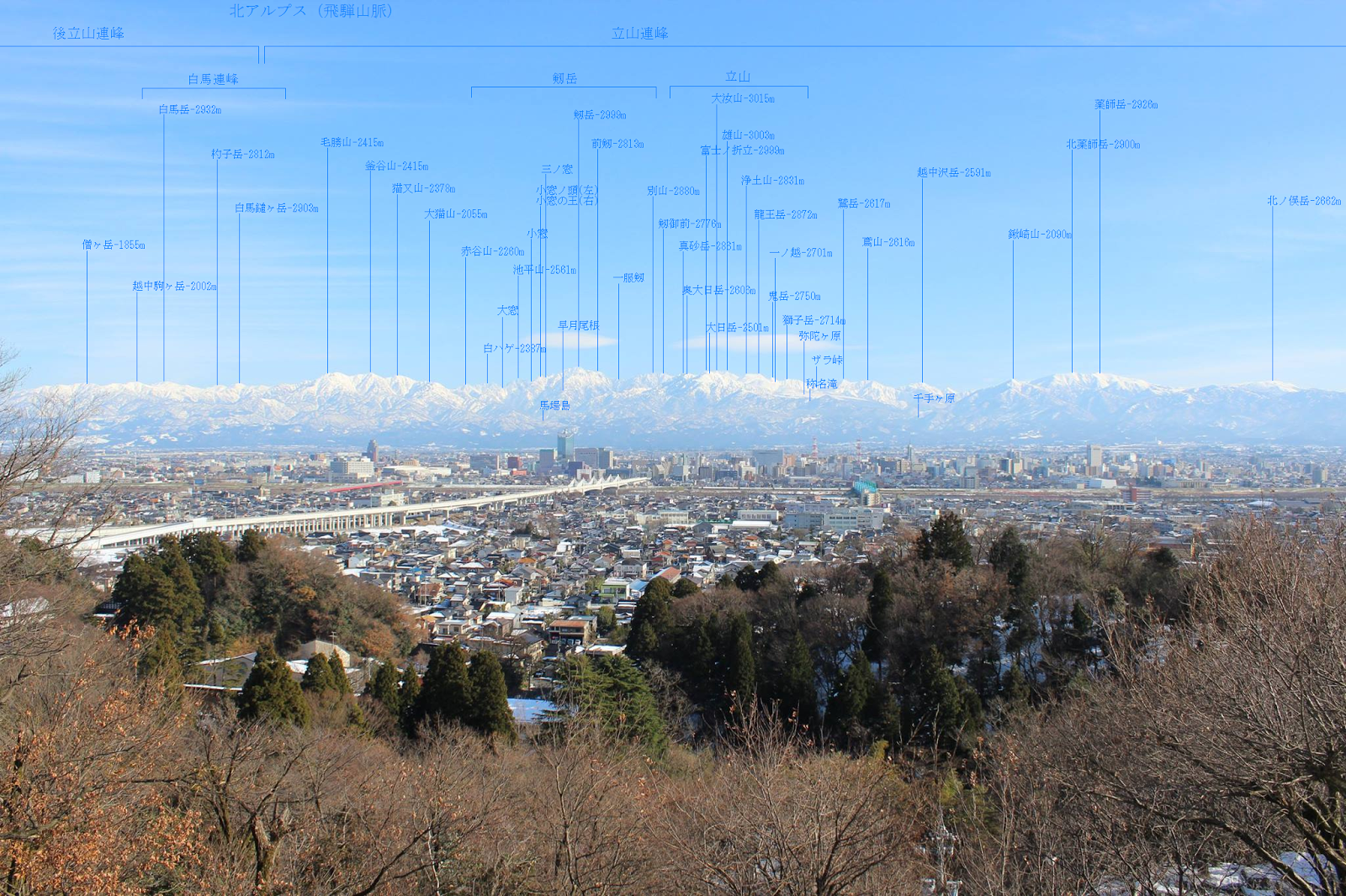 Tabi Tabi Art Roads 立山連峰の山の名前と標高