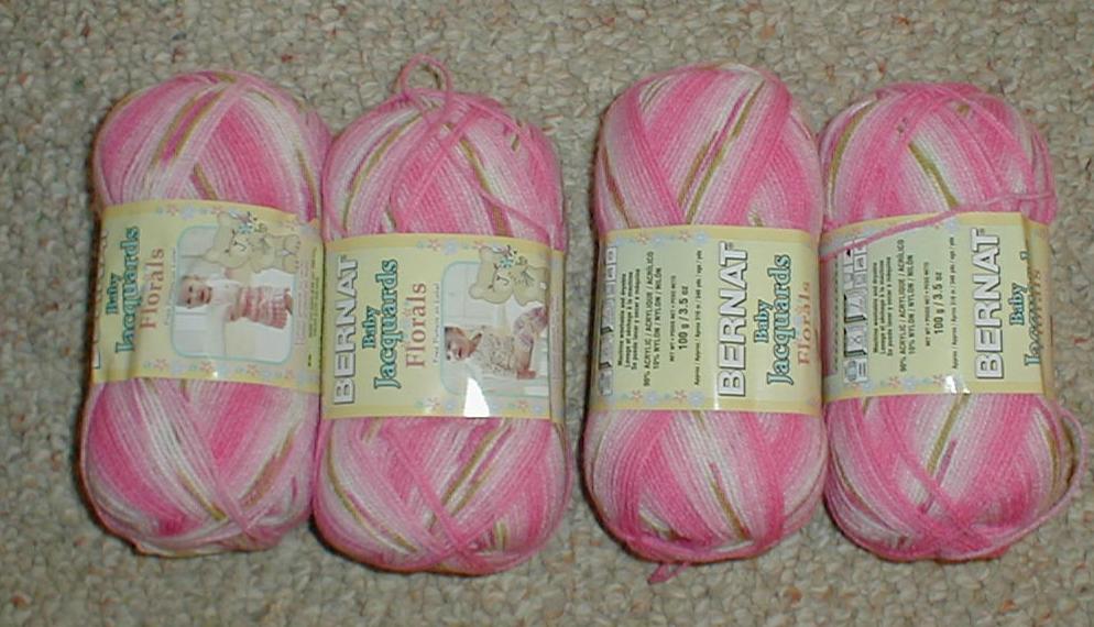 Karens Crocheted Garden of Colors Bernat Baby Jacquards yarn.