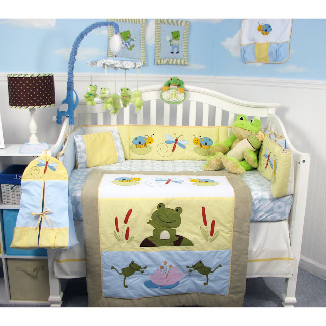 frog crib bedding