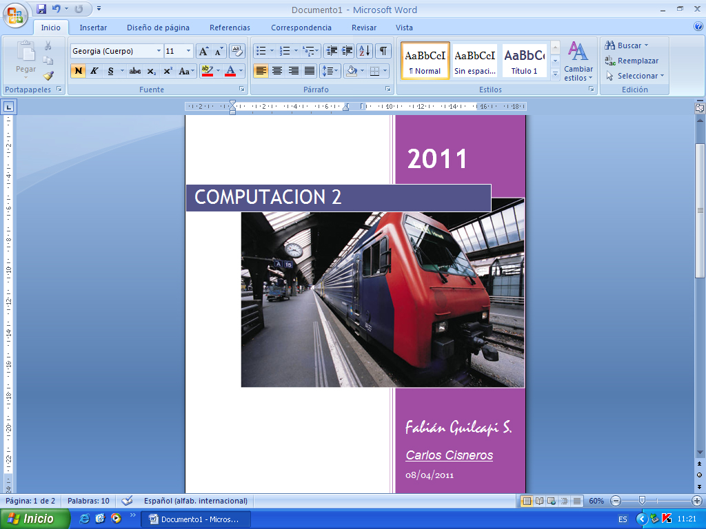 Blog De Ofimatica Creacion De Una Portada Personalizada