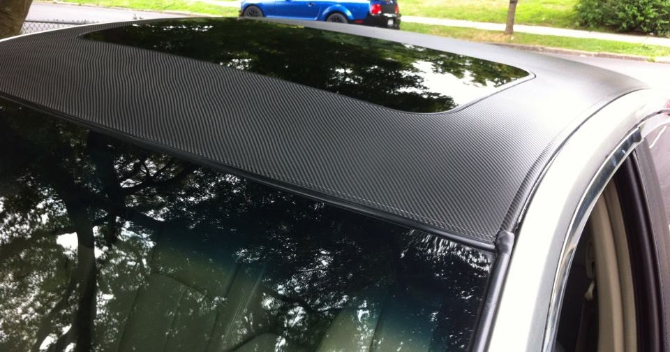 K Custom Car Wraps Infiniti G35 Roof & pillars wrapped in 3M carbon fiber