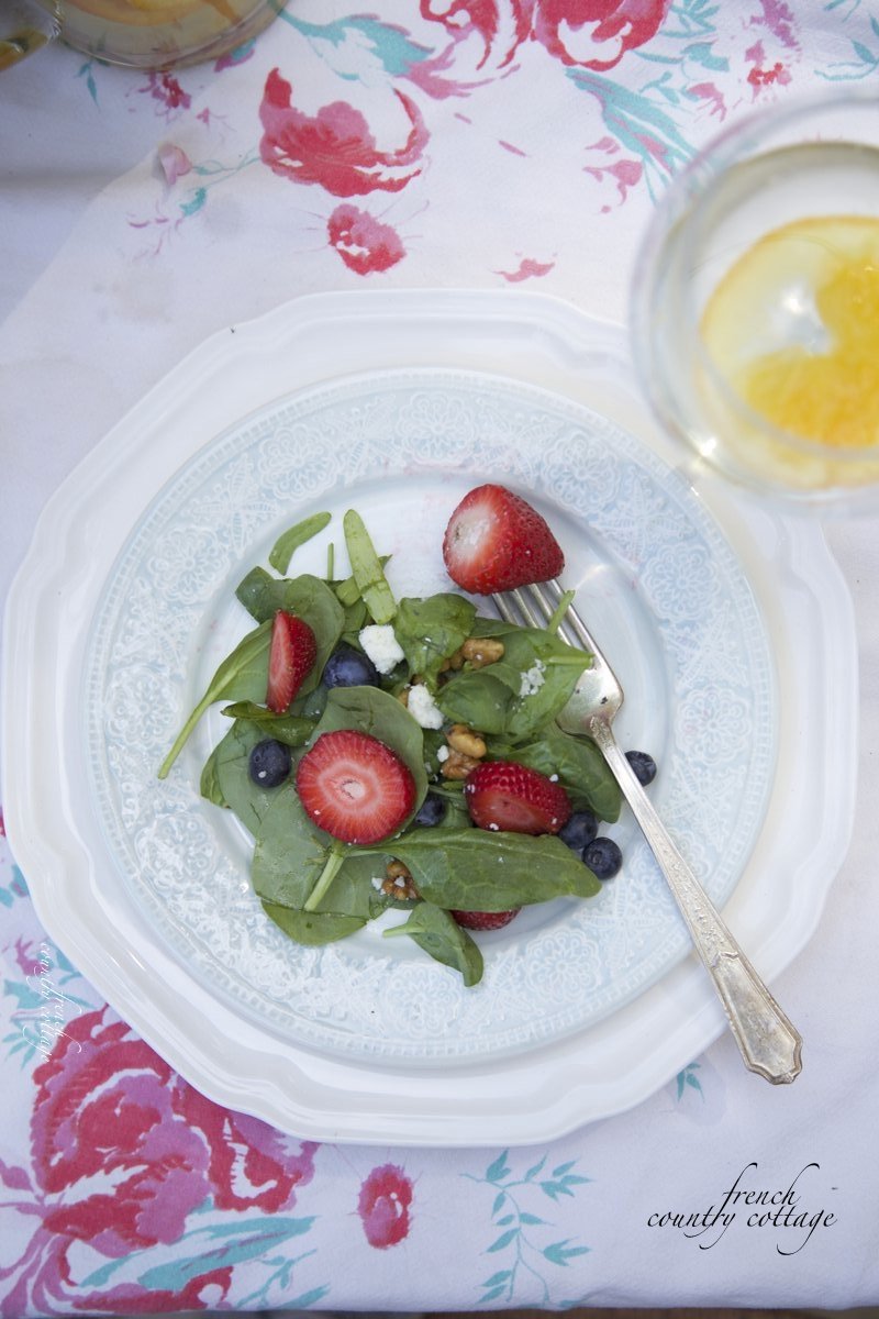 Entertaining Summer Spinach Salad FRENCH COUNTRY COTTAGE
