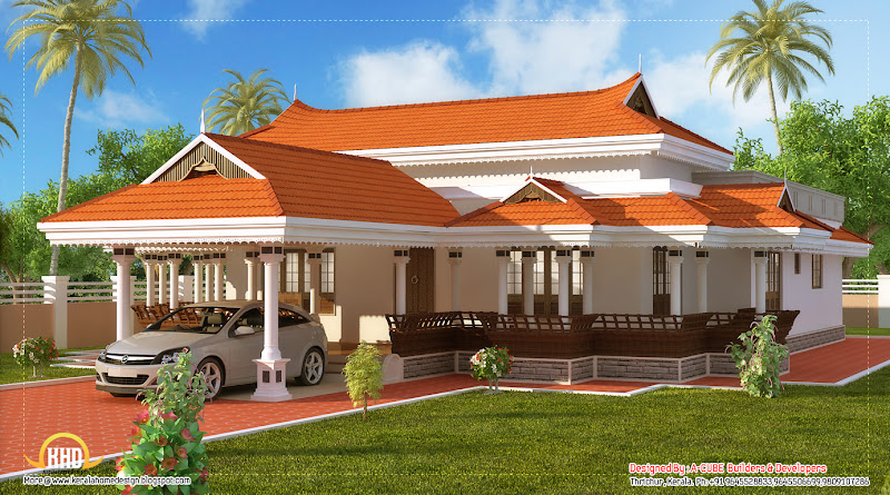 View 2 of Kerala model house design - 2292 Sq. Ft. (213 Sq. M.) (255 title=