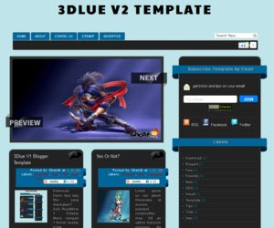 3Dlue V2 blogger template