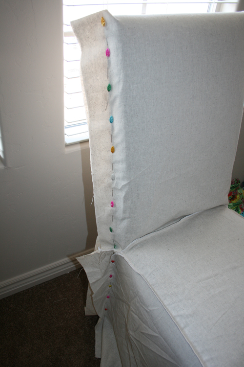Ruthie be Maude DIY Stenciled Parson Chair Slipcovers...