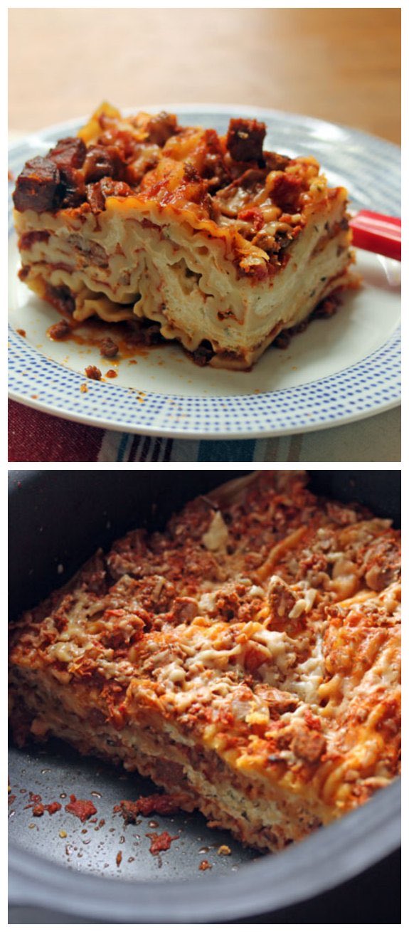 Slow Cooker Sausage and Four Cheese Lasagna from The Perfect Pantry