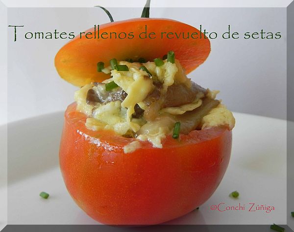 Tomates Rellenos De Revuelto De Setas
