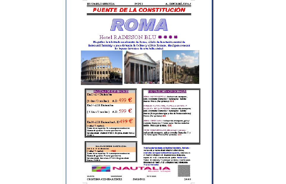 folleto de viaje