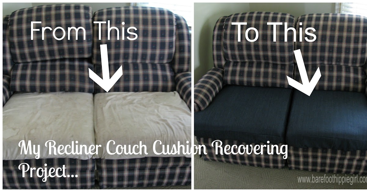 Barefoot Hippie Girl Recliner Couch Cushion Recover