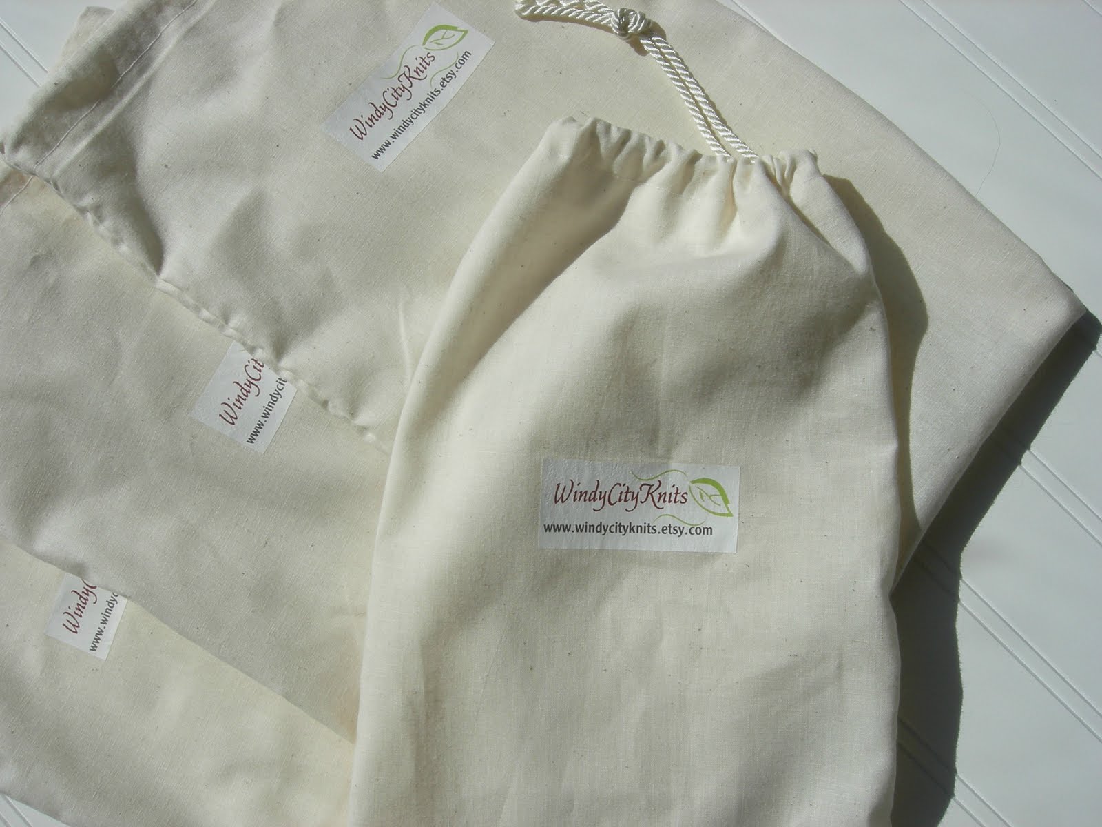 WindyCityKnits DIY Drawstring Muslin Bags