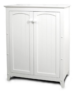 Elite Home Fashions Dawson Collection Shelved Wall Cabinet, White