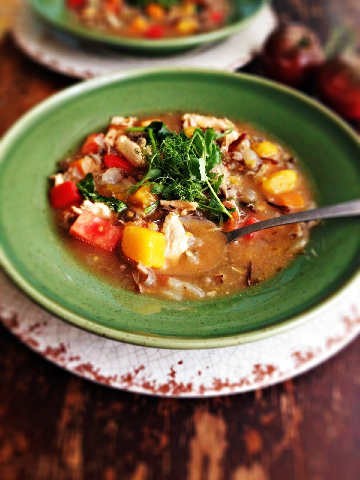 sweetsugarbean Turkey Soup with Butternut Squash & Wild Rice