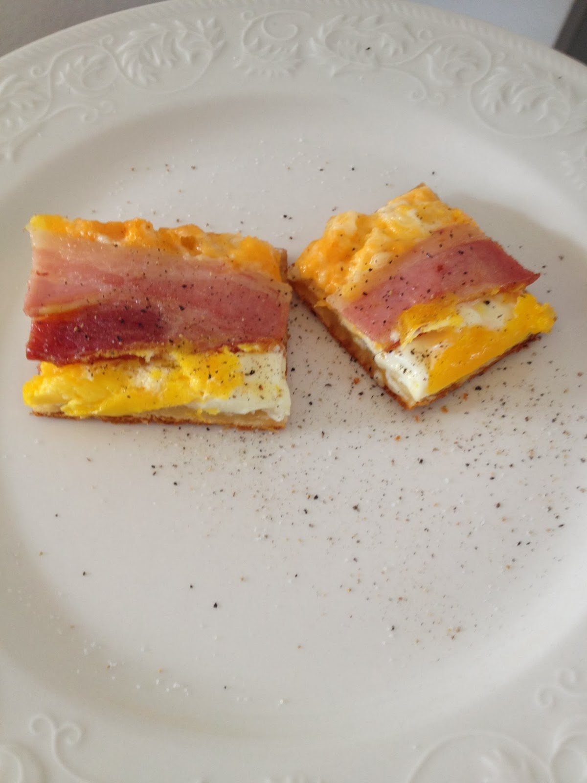 Eat Your Heart Out Egg, Cheese & Bacon Croissant Squares