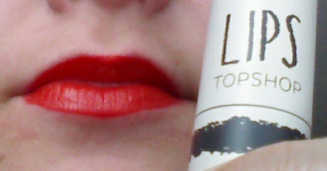 #makeamark #redlippyproject topshop red lipstick swatch