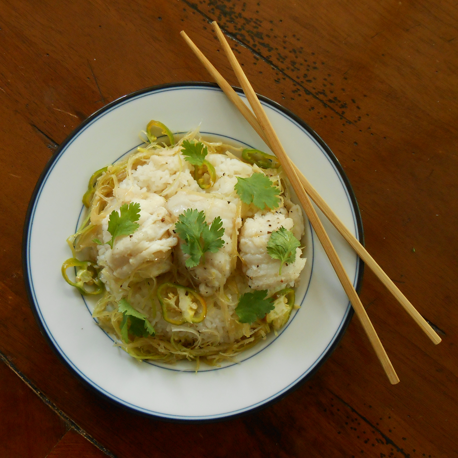 Bake and Baste Delicate Steamed Dover Sole in Chinese Leek Broth