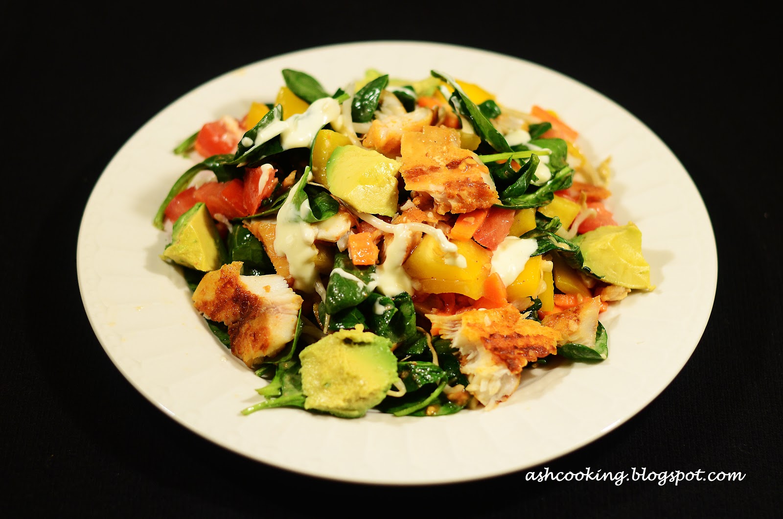 My Cookbook Tilapia Fish Salad with Spinach