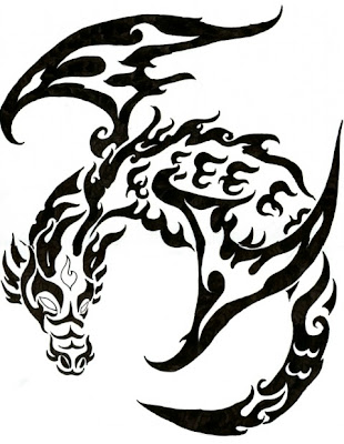 chinese dragon tattoo on arm. Black Tribal Dragon Tattoos