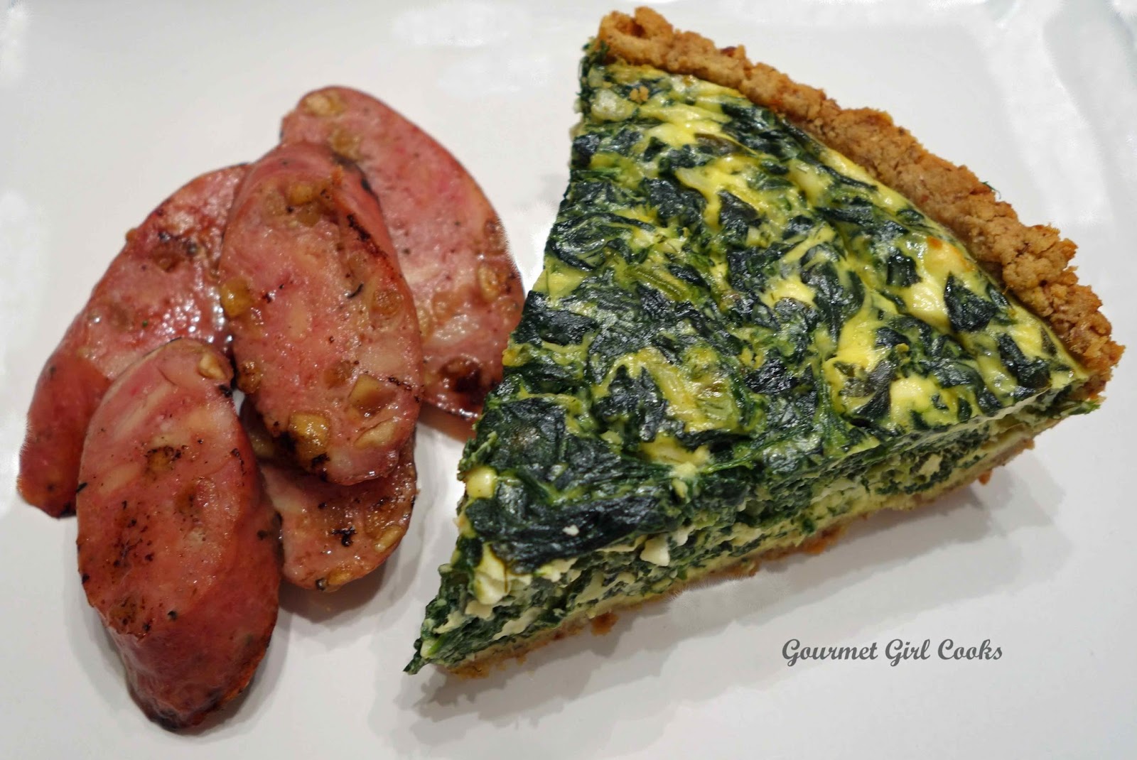 Gourmet Girl Cooks Greek Style SpinachFeta Pie Low Carb & Grain free