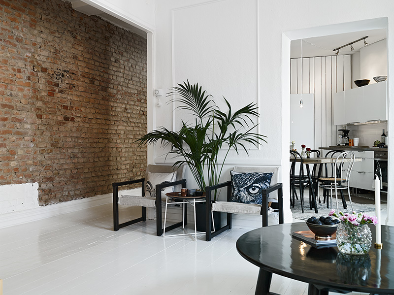 Preciosa cocina-comedor en B&W (con cierto toque vintage) | Etxekodeco