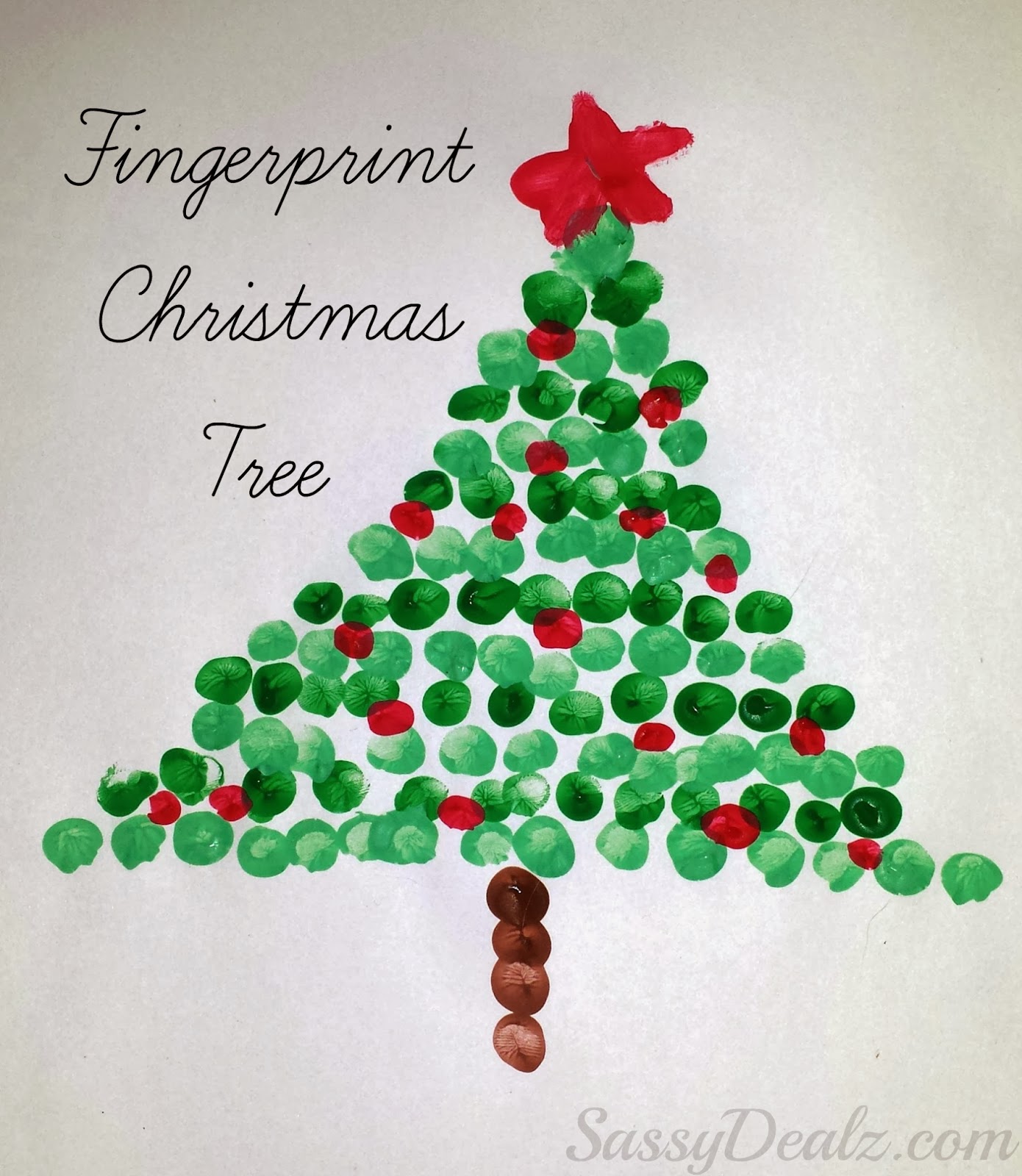 Fingerprint Christmas Tree Craft For Kids - Crafty Morning