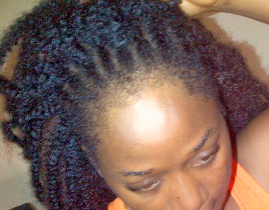 made 12 cornrows and started attaching the hair through the eye of ...