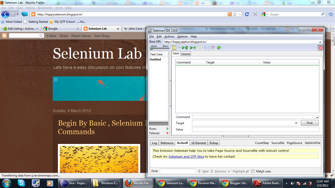 Begin By Basic , Selenium IDE and Commands Selenium Lab