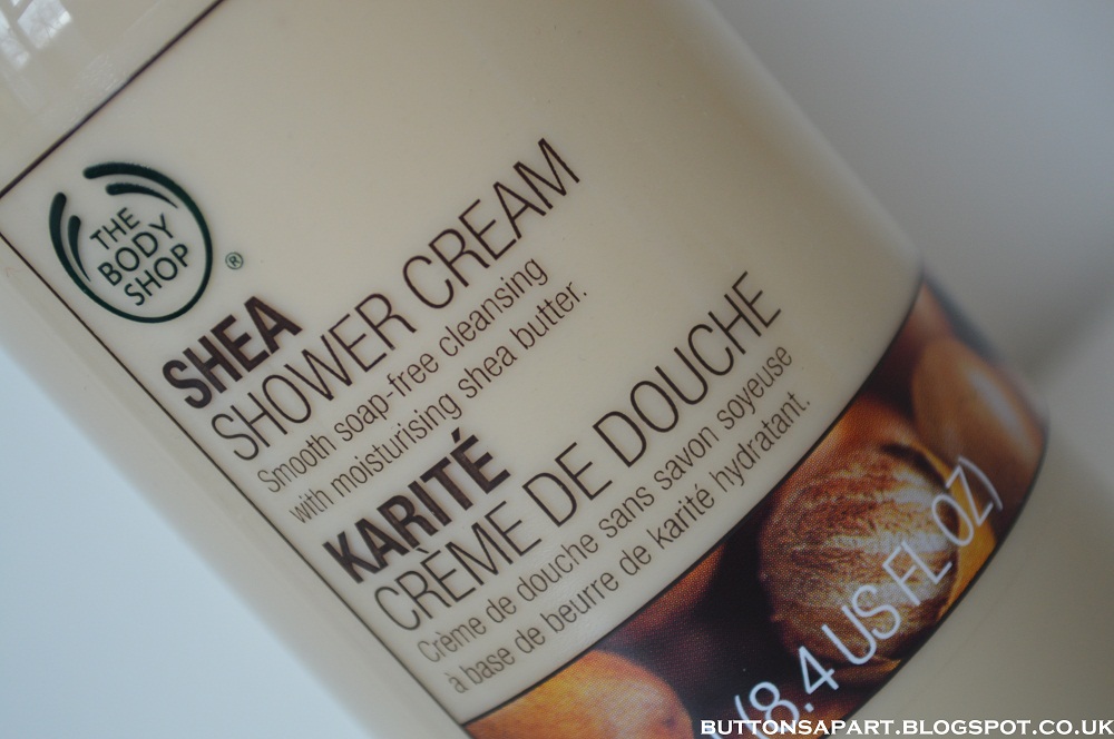 Buttons Apart the body shop shea shower cream