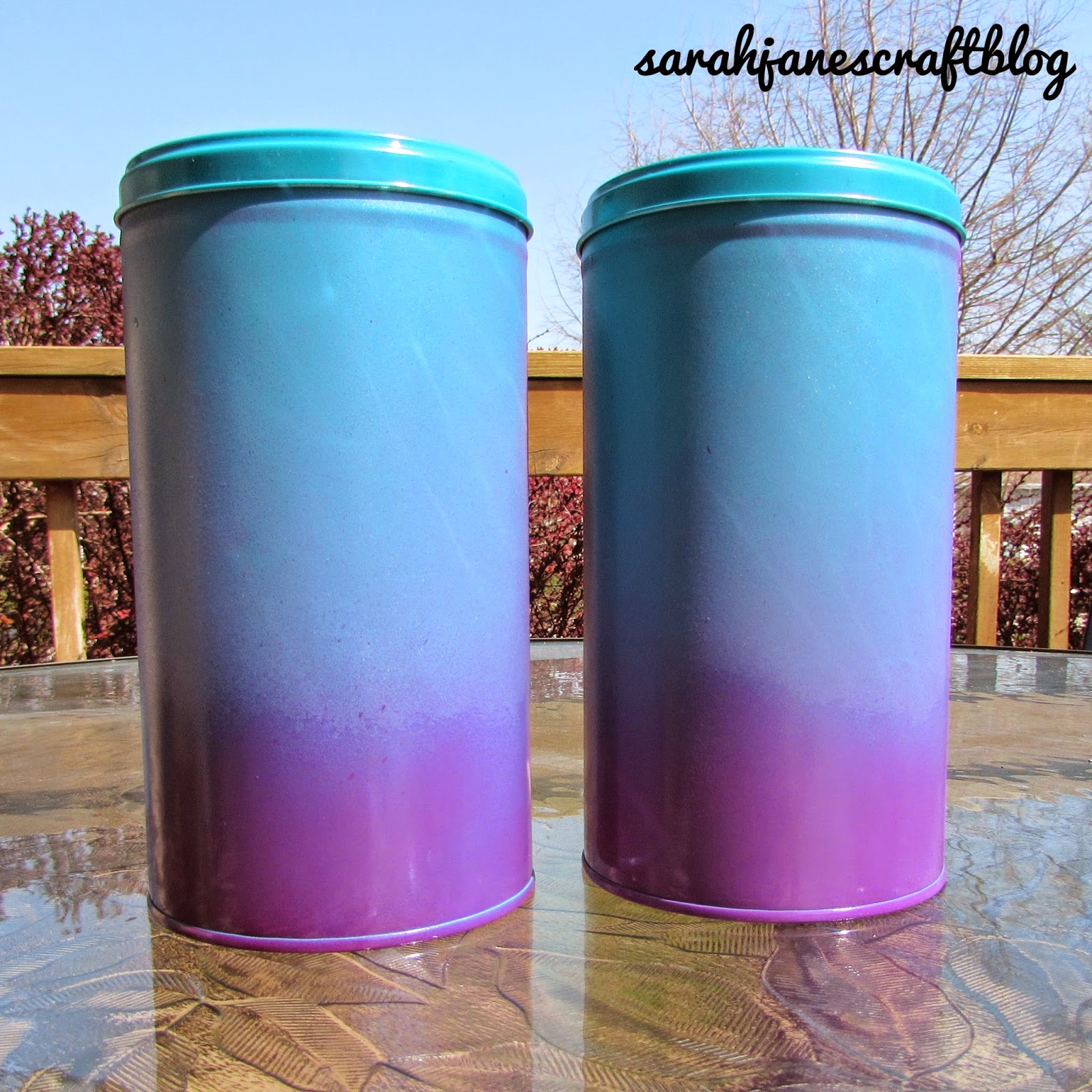 Sarah Jane's Craft Blog Ombre Spray Painted Tins
