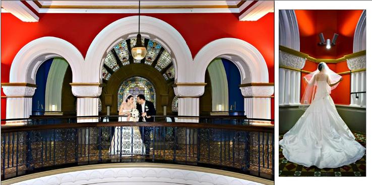 Custom Chiffon Backdrop Summer Wedding Reception at the Rosen Shingle Creek