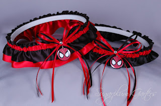 spider-man wedding garter set