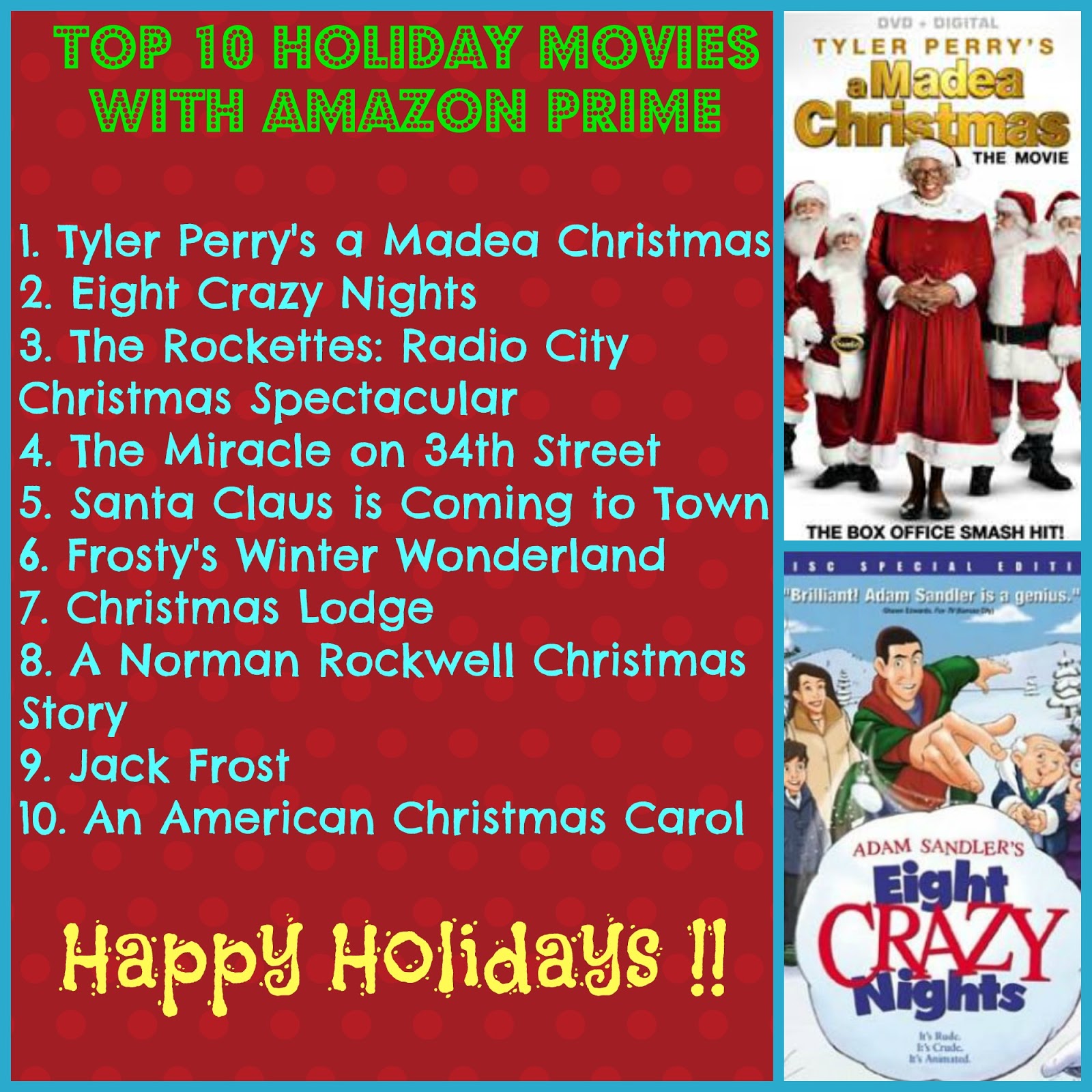 Save Green Being Green Top 10 Holiday Movies with Amazon Prime in 2015