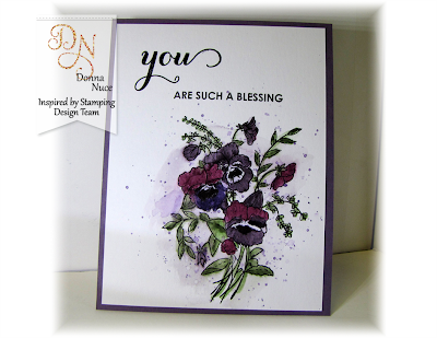 Inspired by Stamping, Crafty Colonel, Flower of the Month Pansy, Spring Bouquet, Thank You Card