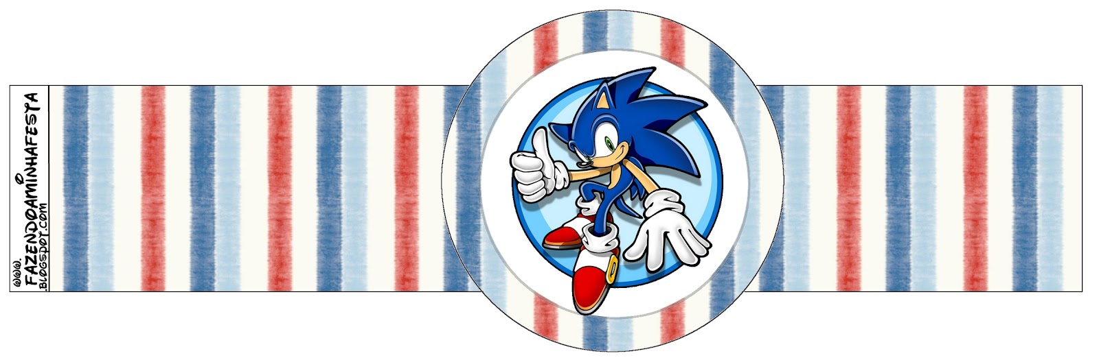 Adesivo Para Imprimir Sonic - Fazendo a Nossa Festa