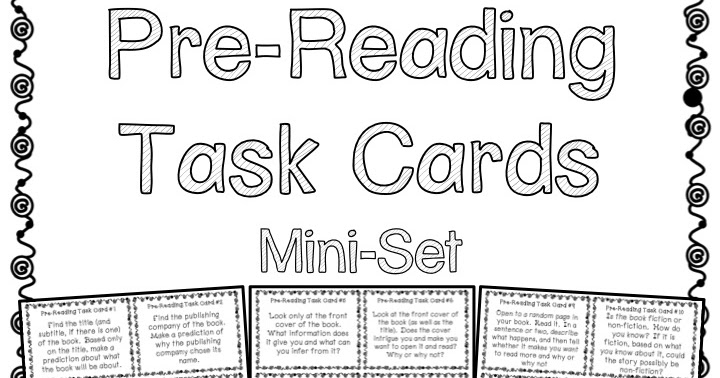 Classroom Freebies Too: Pre-Reading Task Card Mini-Set!