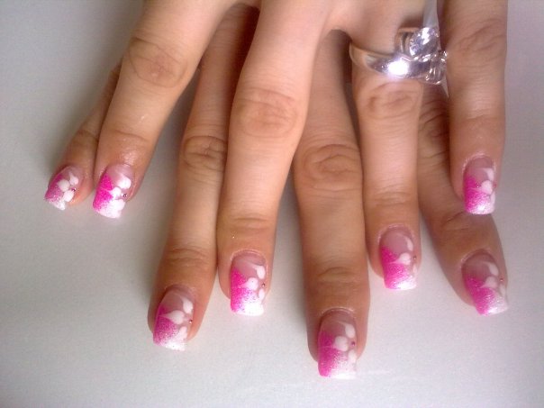 zebra nail design - acrylic nails