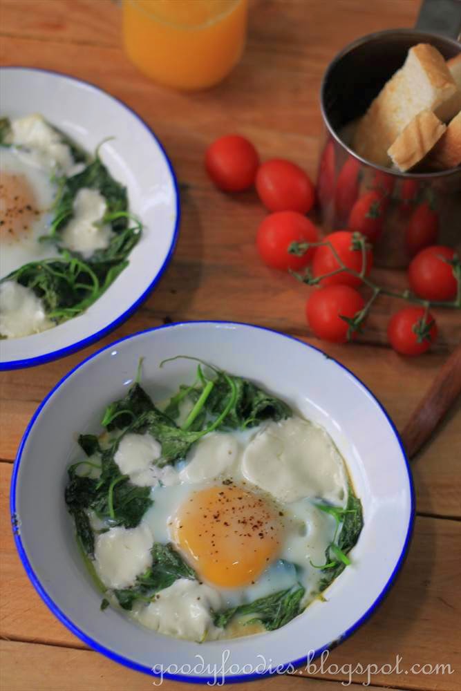 GoodyFoodies Recipe Baked Egg Florentine (Gordon Ramsay)