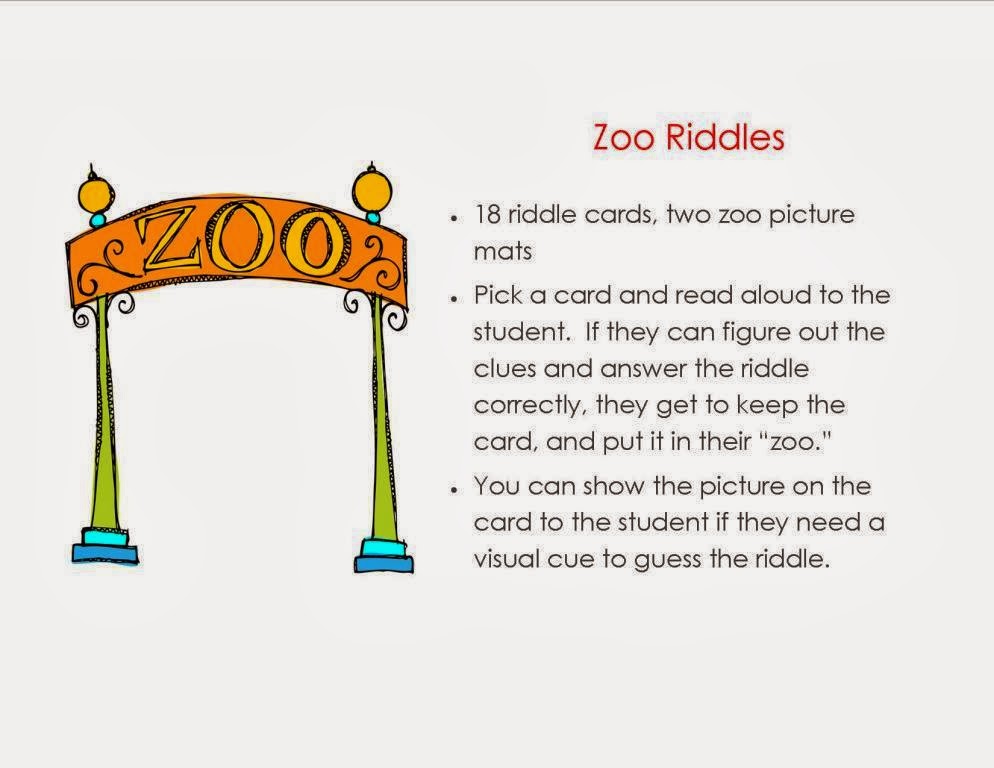 Auditory Zoo Memory Activities For Sentences Riddles And Stories Auditory Zoo Memory Activities For Sentences Riddles And Stories
