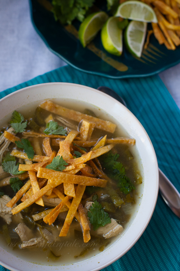 Skinny Chicken Poblano Soup from A Southern Fairytale
