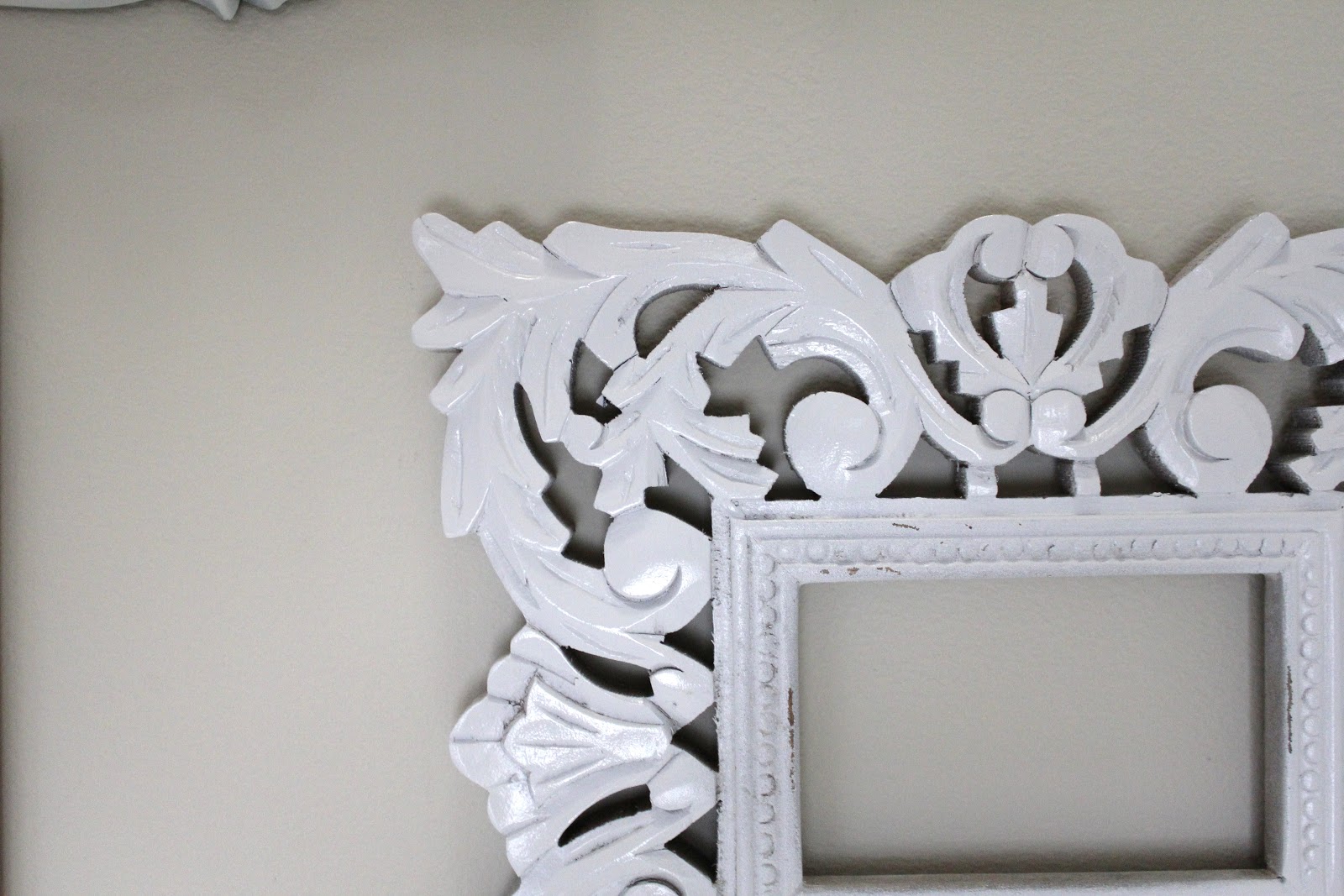 Cup Half Full Gallery Wall of White Ornate Frames