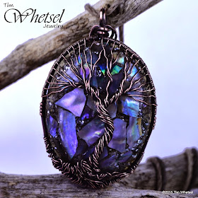 Orgonite with mother of pearl wire wrapped tree of life pendant - ©2015 Tim Whetsel Jewelry