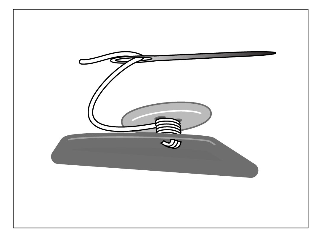 TECHknitting How to sew on a button without the spacer sandwich