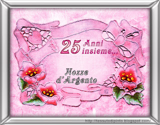 Soggetto decorativo per Nozze d'Argento poster rosa violetto